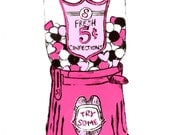 SALE Gumball Machine screen print - Valentine's Day love, handmade silkscreen