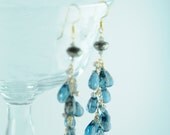 Fine Jewelry/Bridal London Blue Topaz Earrings, Chandelier Blue Topaz Earrings, Statement Topaz Earrings