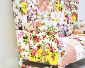 Custom order- floral Wing Back-patchwork sofa