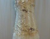 Custom Made Cream Lace with Rosettes Dress