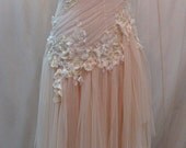 Custom Made One of A Kind Tulle Slant Asymmetrical Long Dress