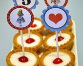 Alice in Wonderland Party Circles or Cupcake Toppers - Girls Birthday - DIY PRINTABLE by Sassaby Il_170x135