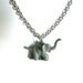 elephant necklace, vtg plastic elephant, silver tone metal chain, toggle clasp