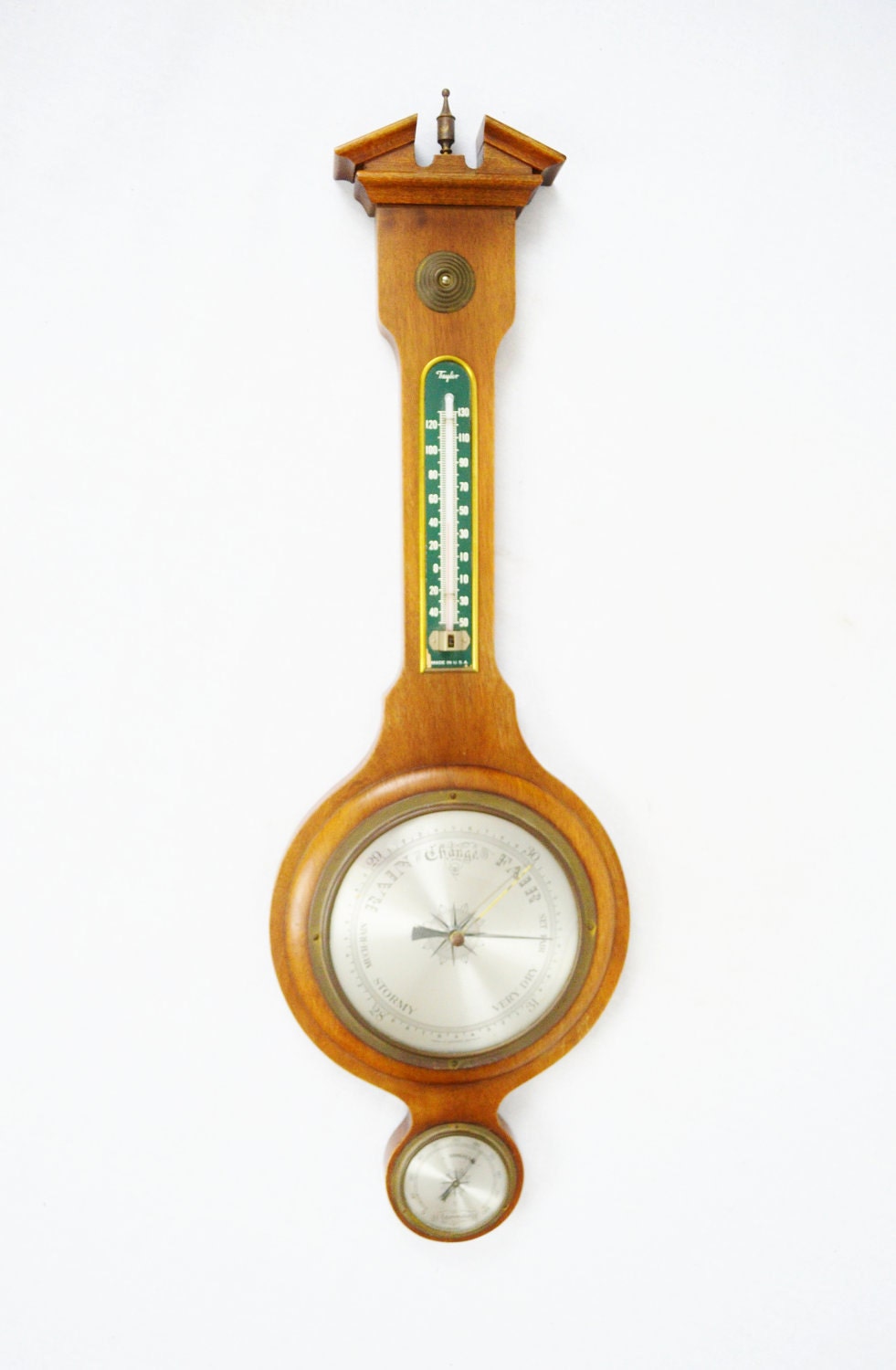 Vintage Banjo Style Weather Station - Thermometer, Barometer, Hygrometer