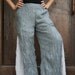 Chic soft grey light cotton long Pants