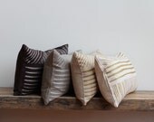 Karnataka metallic silver hand printed on brown organic hemp pillow cover 12x21