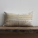 Metallic gold & off-white handprinted organic hemp pillow cover 12x21