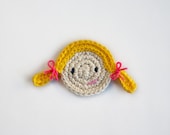 Instant Download - PDF Crochet Pattern - Girl Applique (Quick and Easy) - Text instructions and SYMBOL CHART instructions