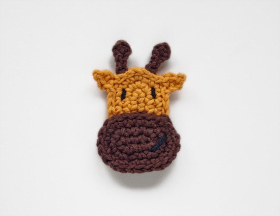 Instant Download - PDF Crochet Pattern - Giraffe Applique - Text instructions and SYMBOL CHART instructions