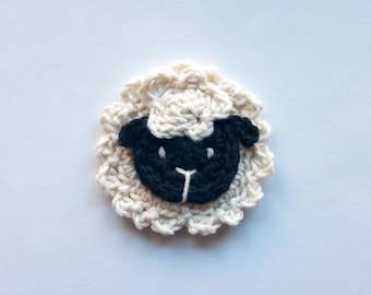 Instant Download - PDF Crochet Pattern - Sheep Applique - Text instructions and SYMBOL CHART instructions