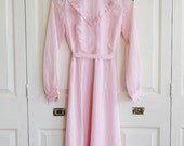 Handmade 70s Pastel Pink Dress : XS/S