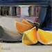 Silver Bowl and Orange Slices with a touch of lavender