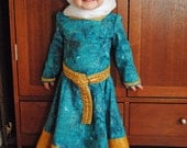 Size 2T Ready to Ship - My Fairy Tale: Princess Merida Formal Gown, Wimple, Headring and Belt from Disney Pixar's Brave