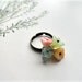 Drosera Romantic Adjustable Ring Rainbow flower bouquet pink yellow soft pink blue mint green antiqued brass Gift for her