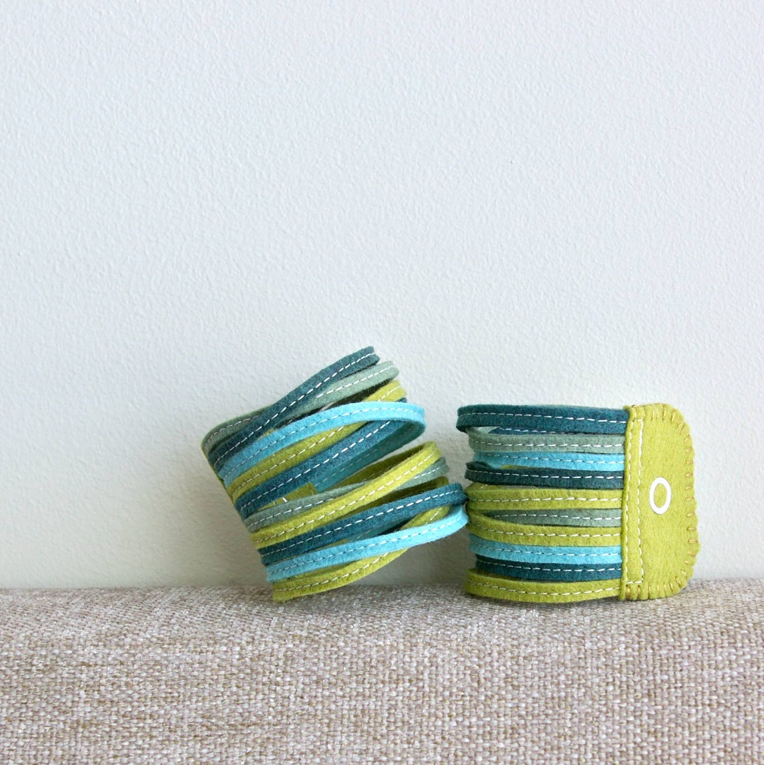 Skinny Wool Felt Bracelet Wristband Cuff // Lush // LoftFullOfGoodies