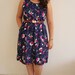 Blue Floral Print Tent Dress With Pocket - Medium / Large