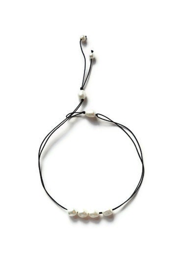Convertible Pearl Lariat Necklace, Leather Cord, Large Freshwater Pearls