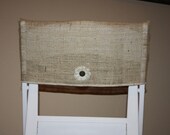 Burlap Wedding Chair Cover, Rustic Wedding, Bridal Shower, Engagement