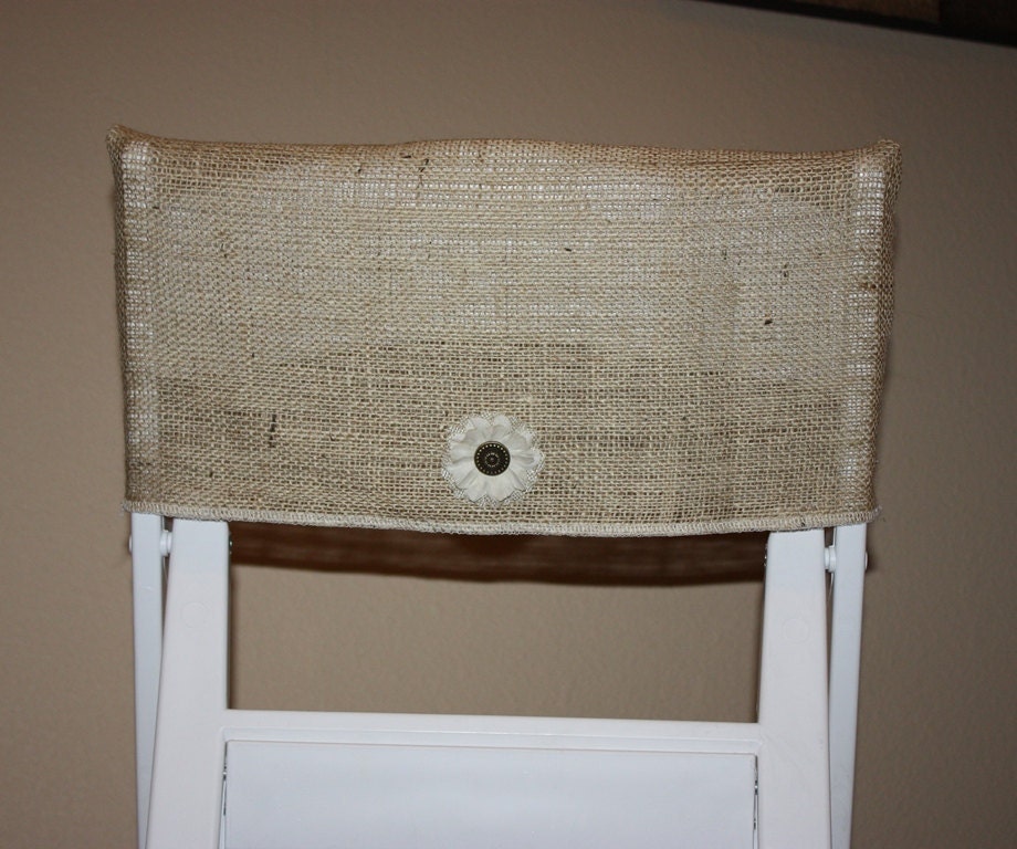 Items similar to Burlap Wedding Chair Cover, Rustic Wedding, Bridal