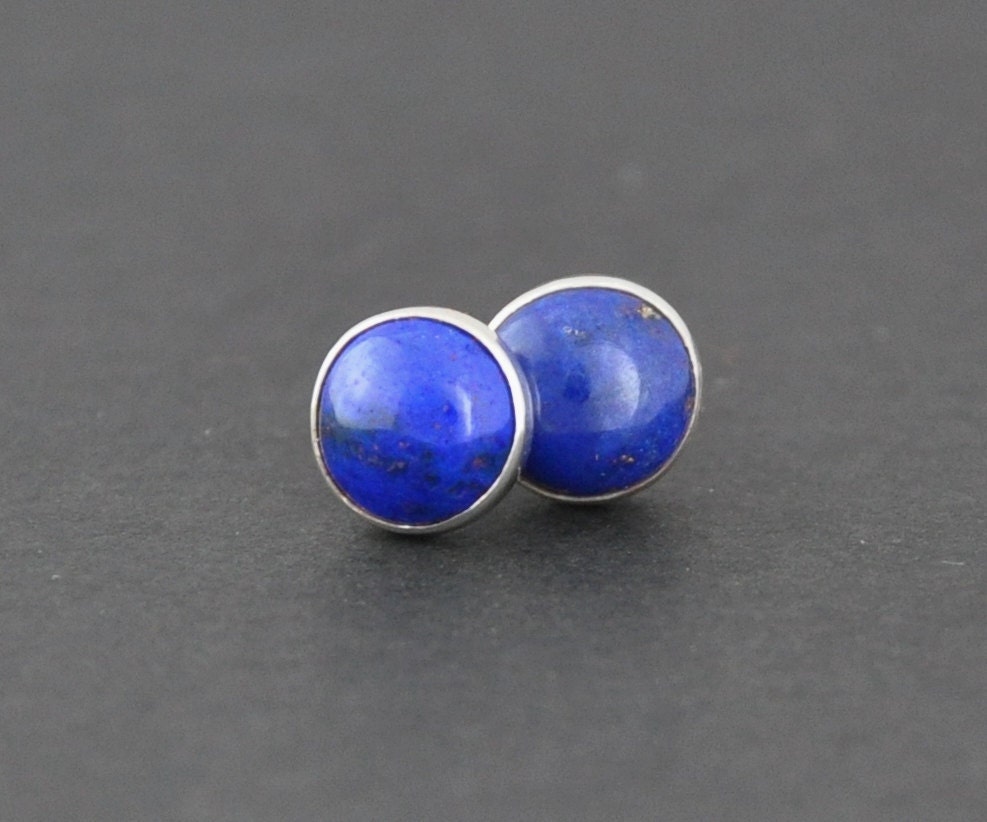 Lapis Earrings with Sterling Silver Earring studs, 6mm Lapis Lazuli Gemstones