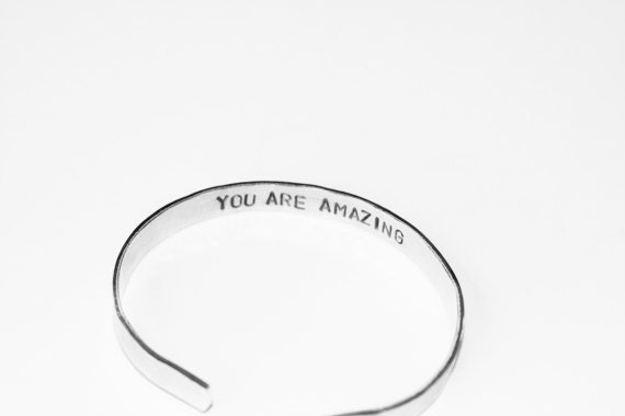 Hand Stamped Bracelet Secret Message - Best Friend Gift - You are Amazing - daughter mom wife girlfriend