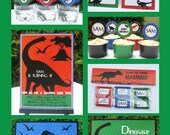 Dinosaur Birthday Party Invitation & Printable Party Collection, EDITABLE text PDF file - you personalize at home with Adobe Reader