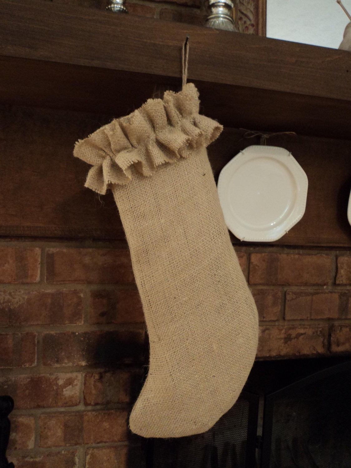 Burlap Stocking Christmas Stocking