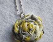 Yellow and Grey Rosette Necklace
