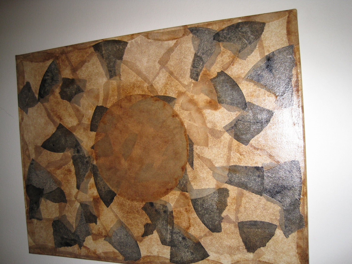 SALE - Coffee Filter Art - Canvas Wall Art Wall Hanging Home Decor Coffee Wall Art Ecofriendly