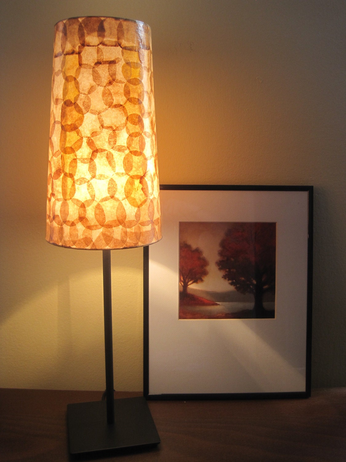 COFFEE FILTER ART - Table Lamp Table Light Paper Lamp Shade Coffee Filter Lamp Ecofriendly Lighting