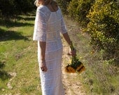 Crocheted, Hippie, Vintage Wedding Dress - Hallie