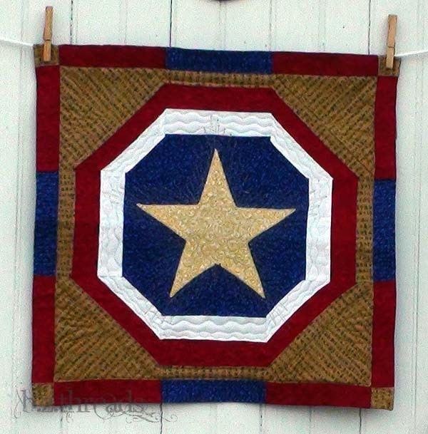 Vintage looking Military Star Wall Quilt