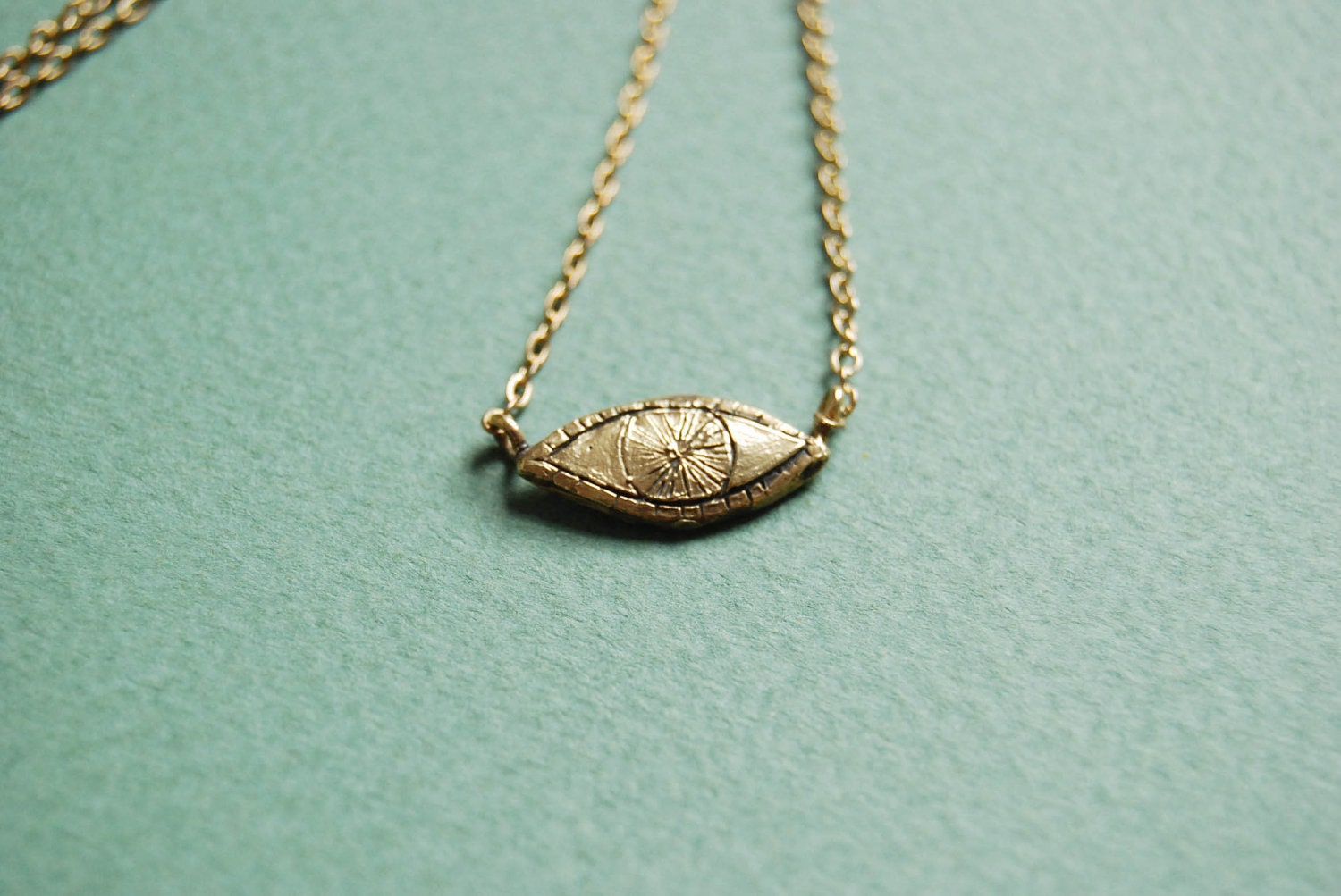 Watchful eye golden necklace