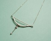 Silver bow and arrow necklace