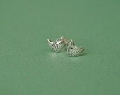 Silver tiny cat earrings