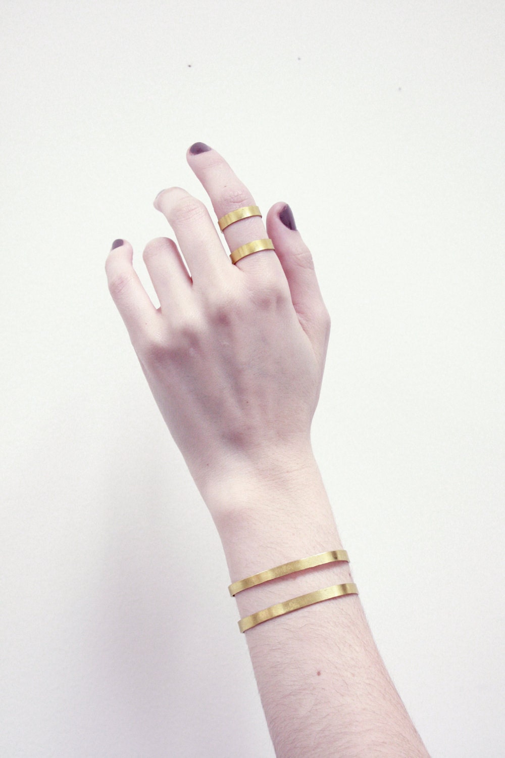 Double Band Brass Cuff