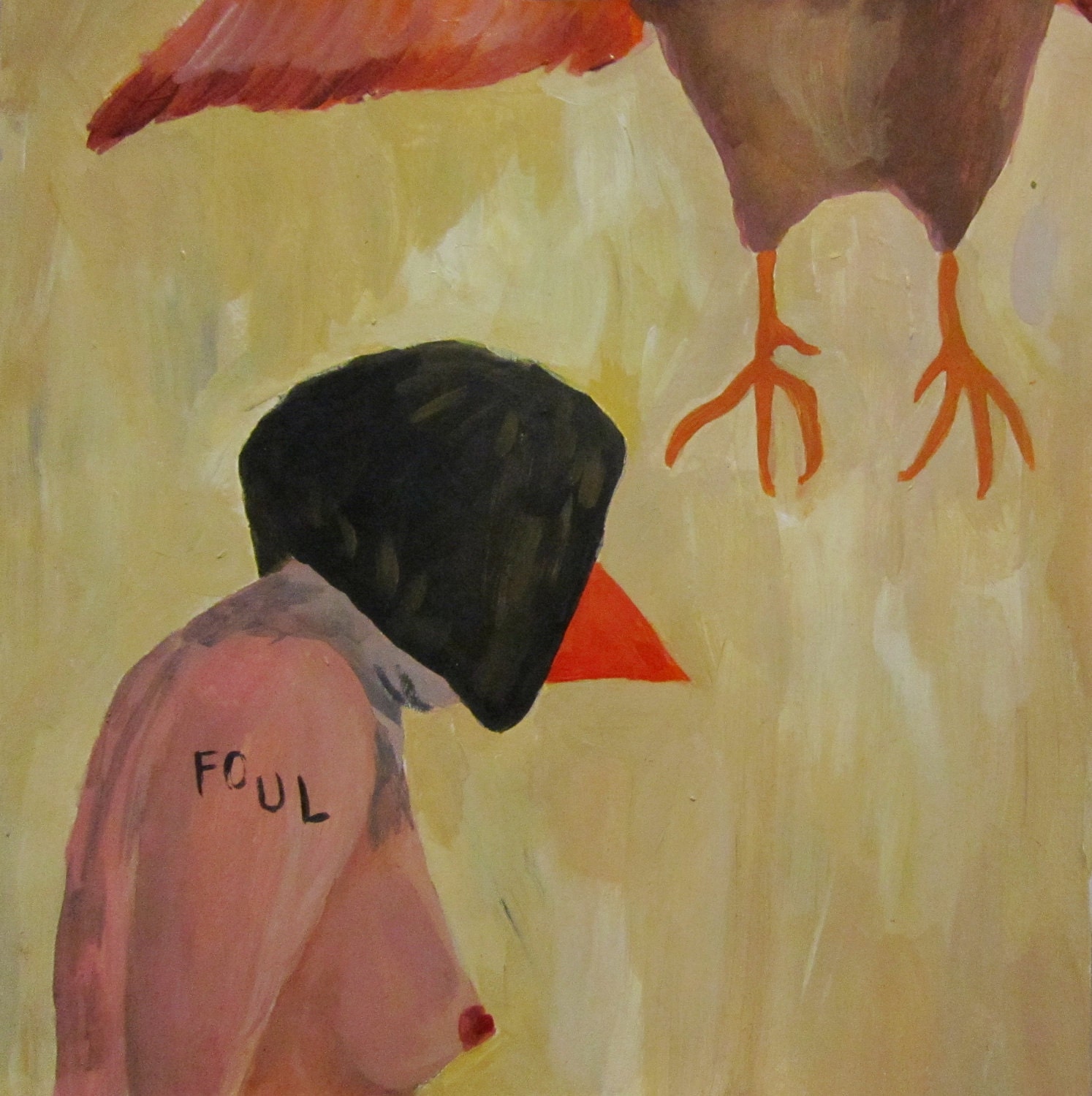 Foul Original Acrylic Painting on Paper