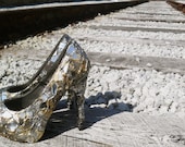 Silver, Gold, Metallic "Cracked Twice" Mirror (Custom Heels)