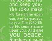 DIY Printable Digital Scripture Art Print file Bible Verse Numbers 6:24-26