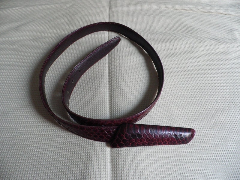 Vintage Dark Brown Snakeskin Belt