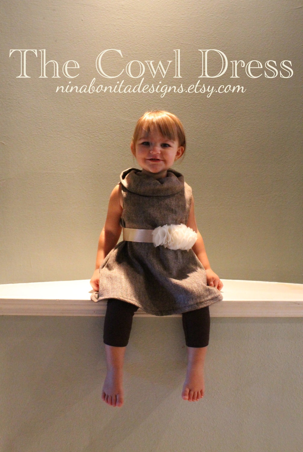 The Posh Cowl Dress, PDF Pattern, Sizes Newborn-Girls' 14