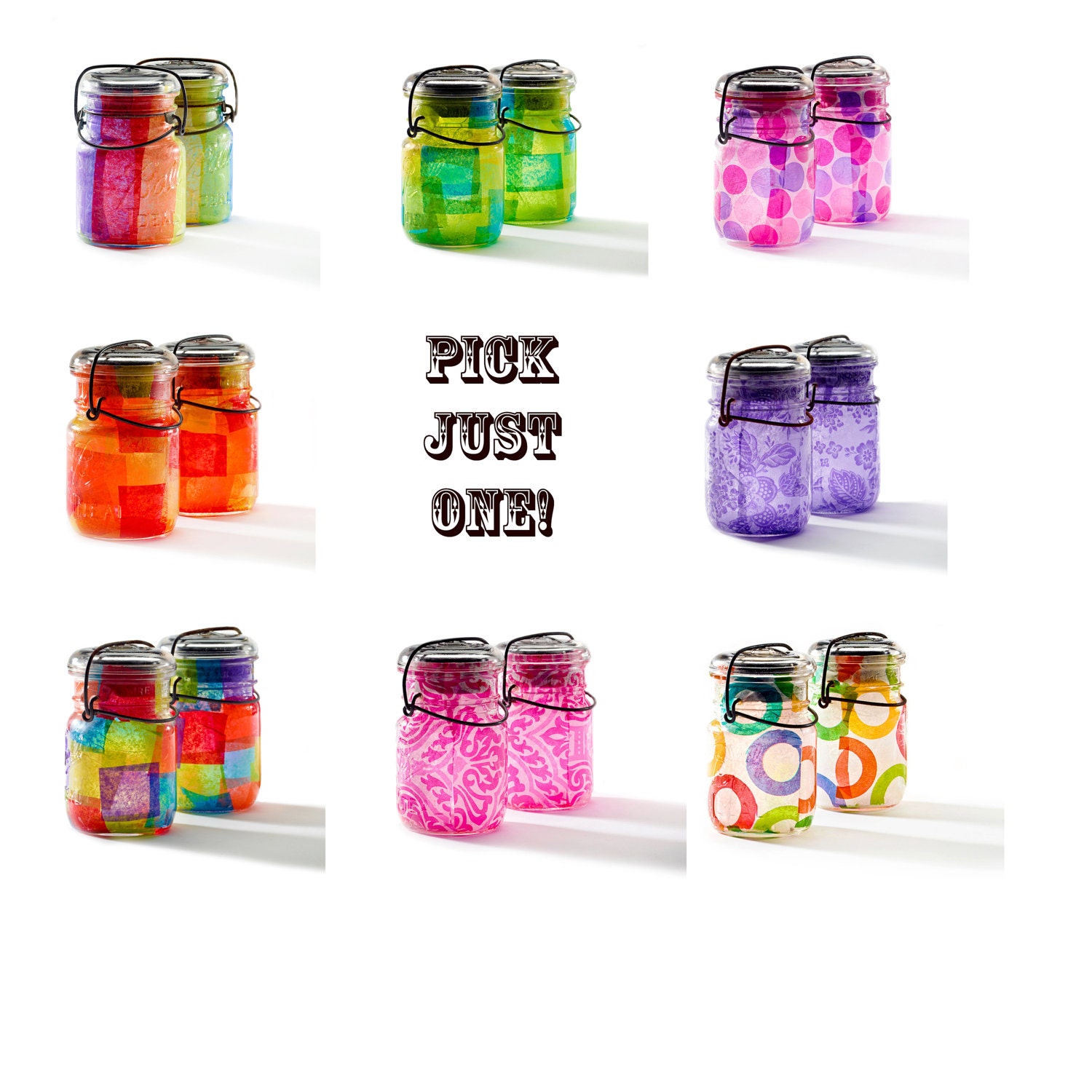 vintage atlas & ball mason jar .. handmade solar light : pint size decoupage pick any ONE