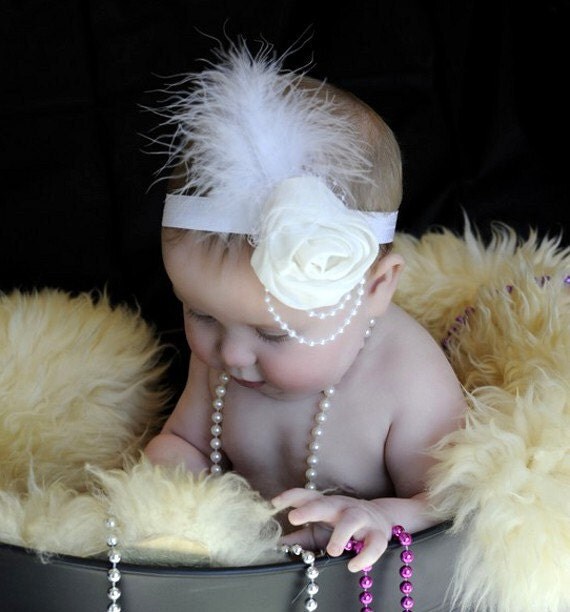 Baby Flower Headband, Baby Headband, Angel