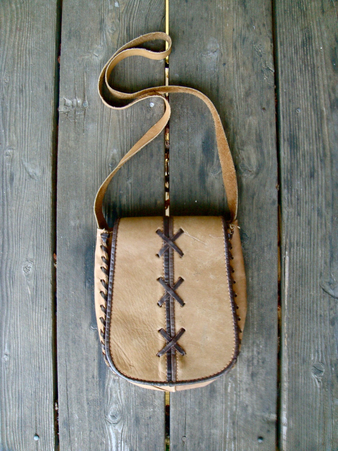 Vintage Navajo Inspired Leather Satchel.