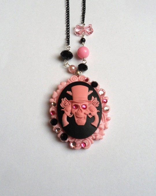 Pink and Black Pirate Necklace