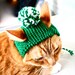 Pom Pom Cat Hat - Green and White