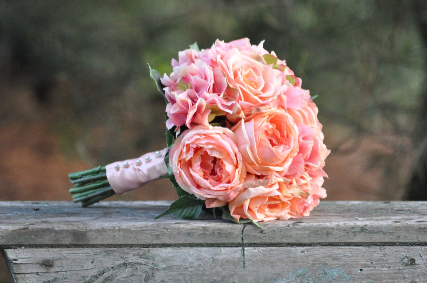 wedding bouquets with coral flowers
