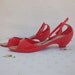 Red Sandals Fashion Vintage Beach Party Collectable Plastic & Rhinestones Shoes