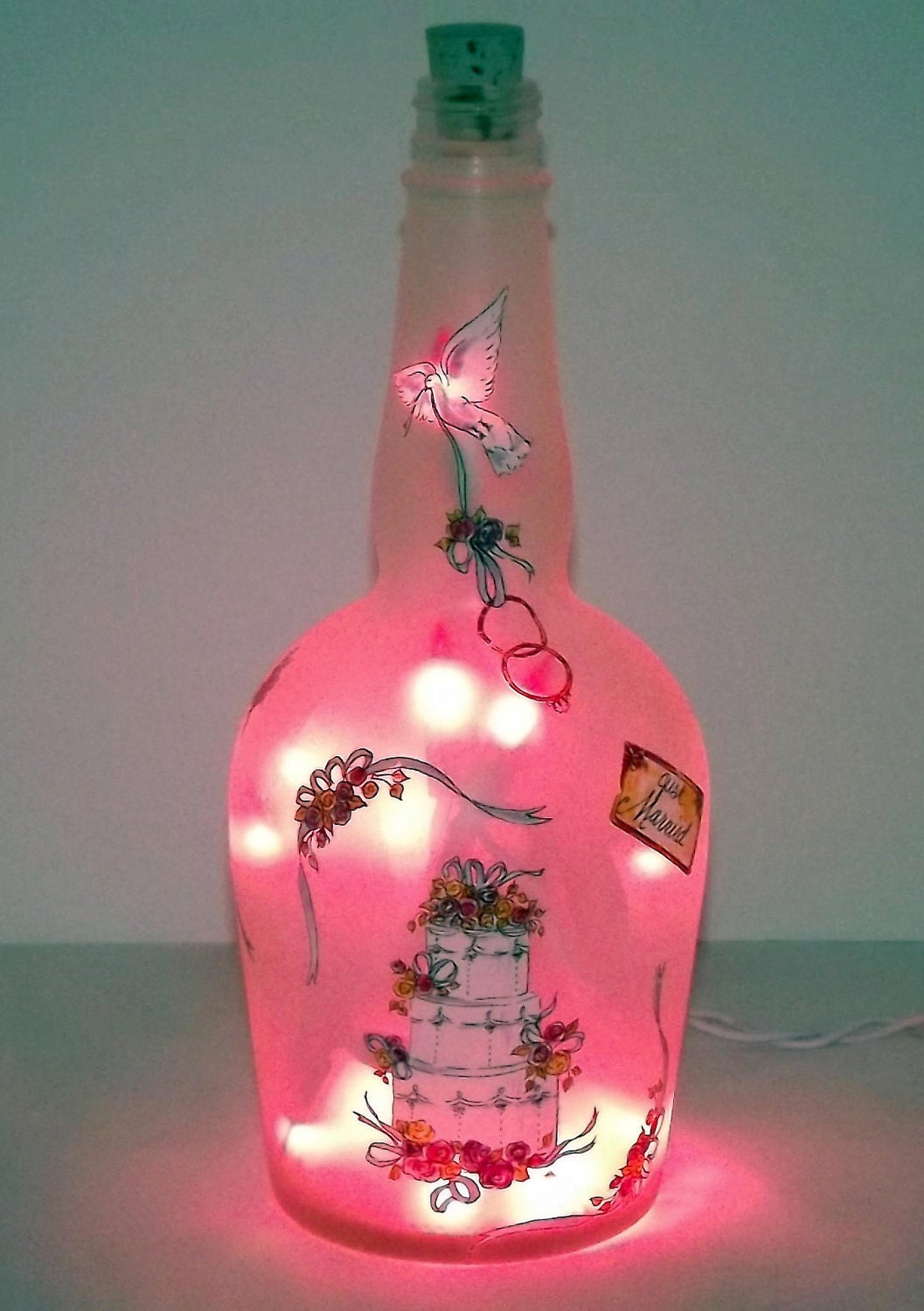 Wedding Collage Bar/Table Bottle Accent Light /Lamp-AWESOME