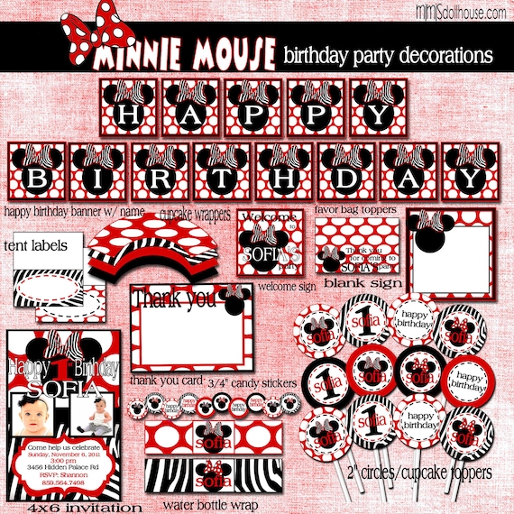 Minnie Mouse Party Decorations-Minnie Mouse Birthday Party Decorations PDF Il_570xn